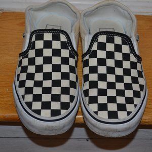 Slip on Checkered Vans Size 5